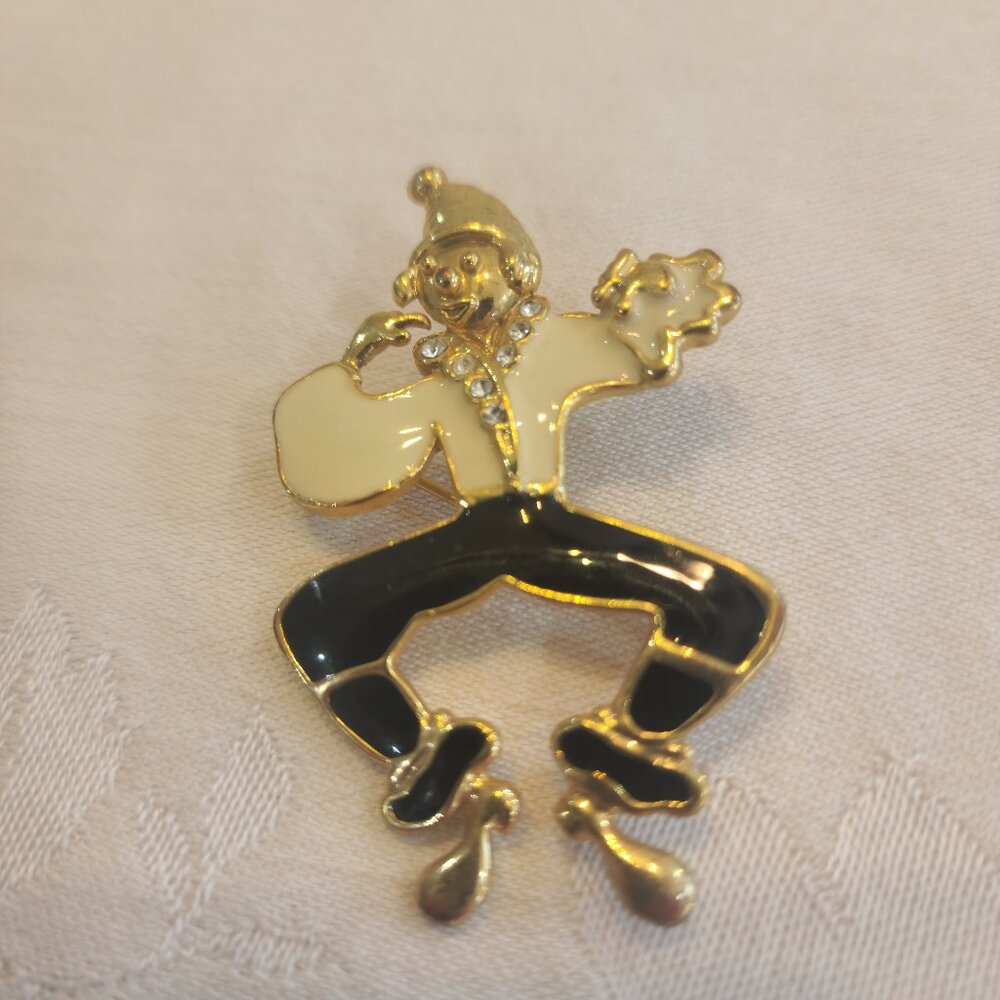 Vintage Jumping Clown Pin/Brooch